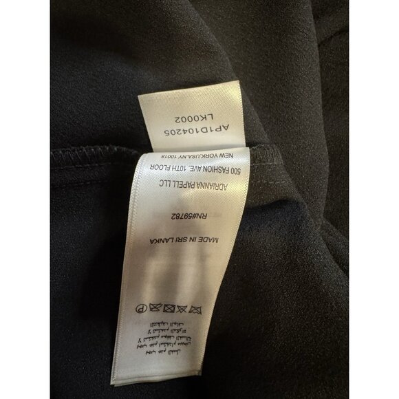 Adrianna Papell Dress 12 Black Mock Neck A Line Crepe Long Sleeve NEW - Picture 10 of 13